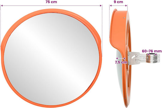 vidaXL Verkehrsspiegel 75cm in Orange Farbe