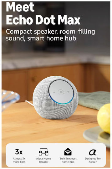 Amazon Echo Dot Max (2025) Умен хъб Wi-Fi / Bluetooth Съвместим с Alexa