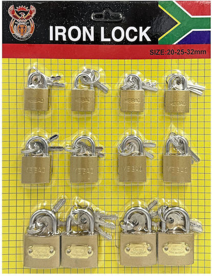 Padlocks Set of 12 Pcs 20mm 25mm 32mm 20mm 25mm 32mm Homie 116962 1set 96-942