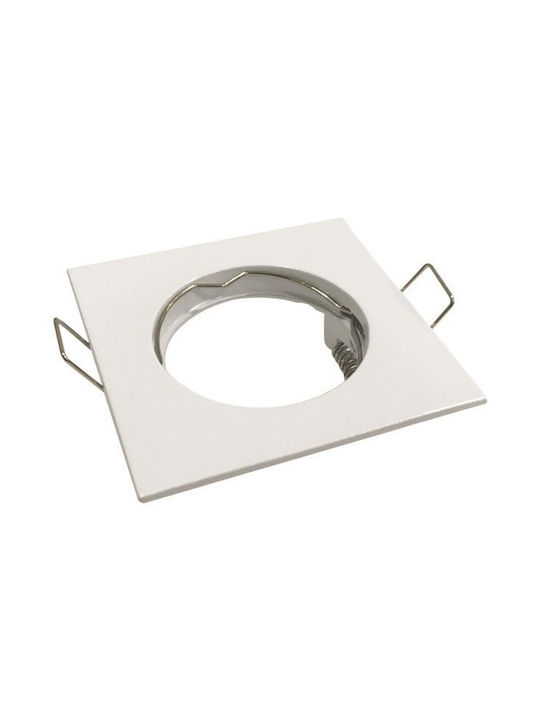 Eurolamp Rotund Metalic Spot Încorporat cu Soclu G5.3 IP20 Alb 6x6cm. 5buc