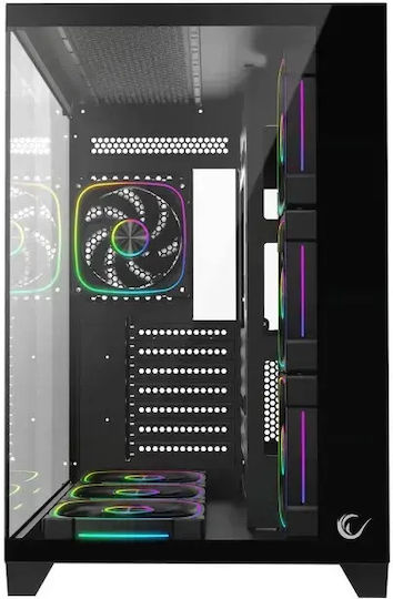 Rampage Sealite Black Gaming Midi Tower Computer Case with Side Window and ARGB Lighting Black