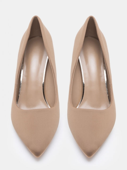 Spitze Zehe Pumps mit Hochem Absatz Beigemuster