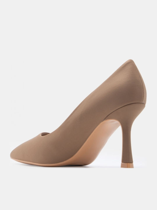 Spitze Zehe Pumps mit Hochem Absatz Beigemuster