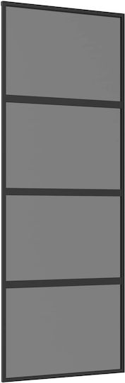 Ușă Glisantă 76 X 205 Cm Sticlă Securizată Aluminiu 42054105 Negru