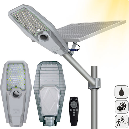 Lampă Solară de Drum 400W 3358lm Alb Rece 6000K cu Senzor de Mișcare și Telecomandă IP65
