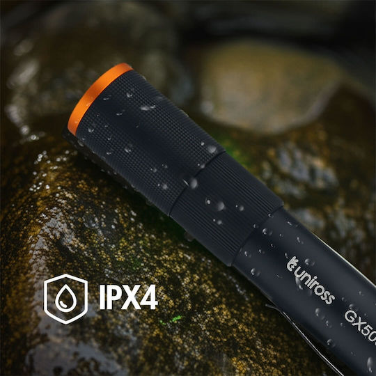 Uniross Rechargeable LED Flashlight IP44 with Maximum Brightness 1000lm