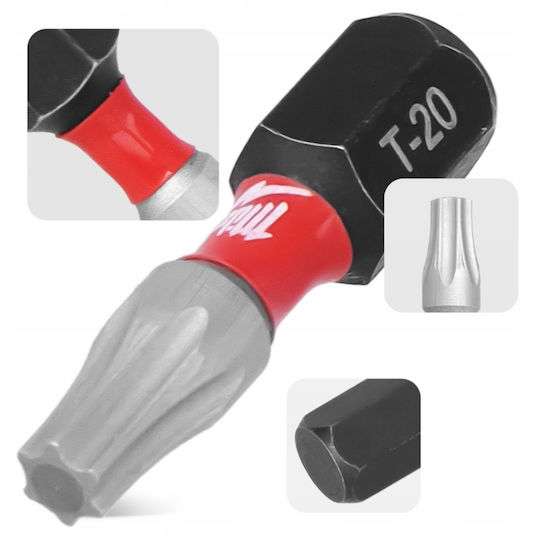 385379 Milwaukee Shockwave Cdtx20 Κρουστικά Μύτες 25mm 25 Τεμάχια