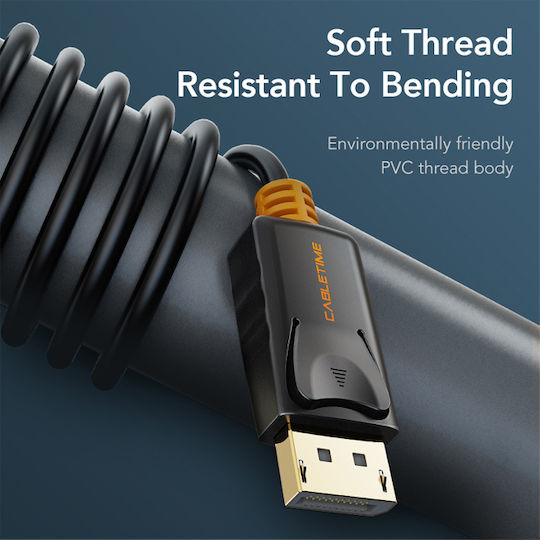 Cabletime CT-AV585-02G-B3 DisplayPort Male Cable - 3m Black