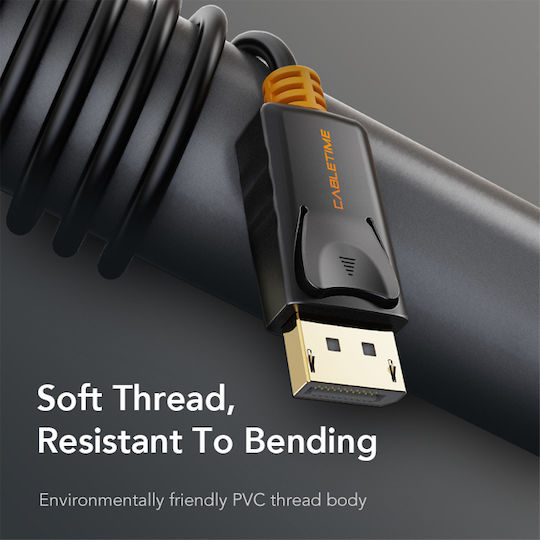Cabletime CT-AV585-01G Καλώδιο DisplayPort male - 1.8m Μαύρο