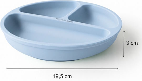 Bocioland Farfurie pentru copii din silicon albastră