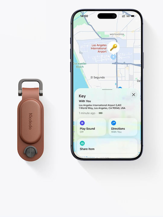 Mcdodo Gps Key Locator Apple Find My Keychain Organizer Brown