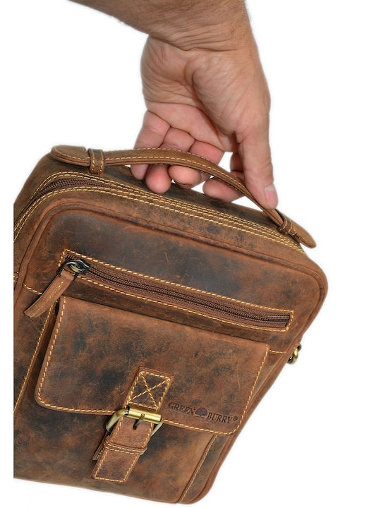 Geantă bărbătească din piele de umăr / tip crossbody maro