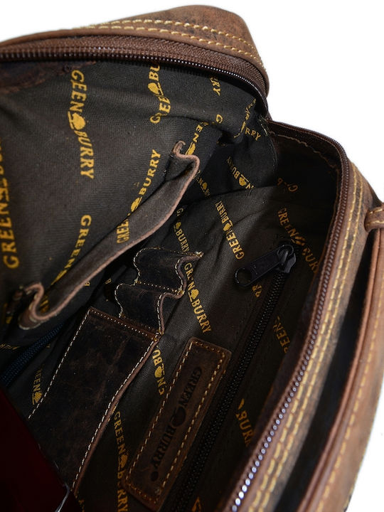 Geantă bărbătească din piele de umăr / tip crossbody maro