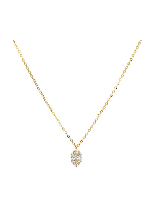 Gold 9 K Necklace with Zircon