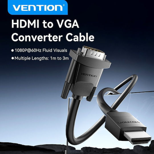 Vention Hdmi-a Male To Vga Male Cable 3.0m Black Abmbi