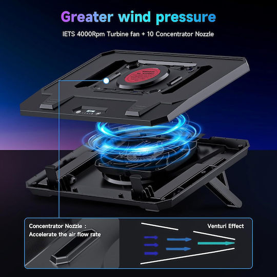 IETS Pad De Răcire Pentru Laptop Până La 17" Cu 1 Ventilator Și Iluminare B0FMDNBYF8
