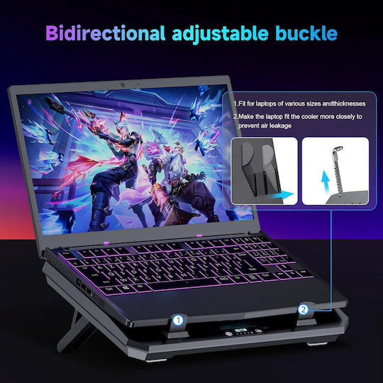 IETS Pad De Răcire Pentru Laptop Până La 17" Cu 1 Ventilator Și Iluminare B0FMDNBYF8