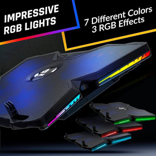 Klim Stand de Suport pentru Laptop până la 17.3" cu 4 Ventilatoare și Iluminare B09XVLPGZJ