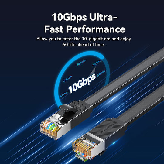 Vention Network Cable Cat7 Flat 5.0m Black Icgbj