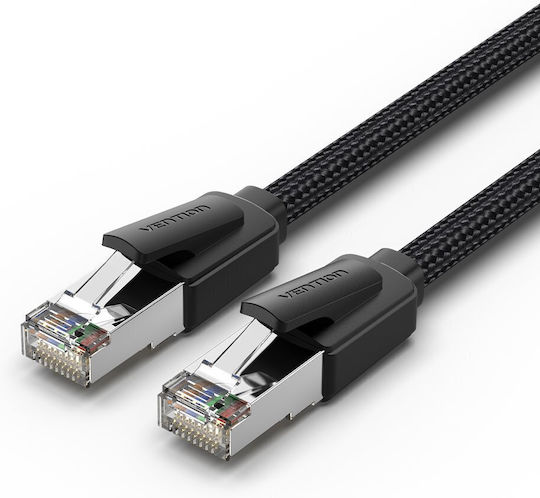 Vention Network Cable Cat8 Sftp Braided 5.0m Black-nickel Ikobj