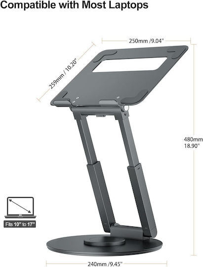Tounee Stand de susținere pentru laptop până la 17" Gri B09Y8B81F7