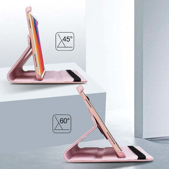 Smart Book Case 360° Rotation Ipad 10.2" 9th Gen 2021 8th Gen 2020 7th Gen 2019 Ipad Air 3 10.5" Ipad Pro 10.5 3th Gen Rose Gold