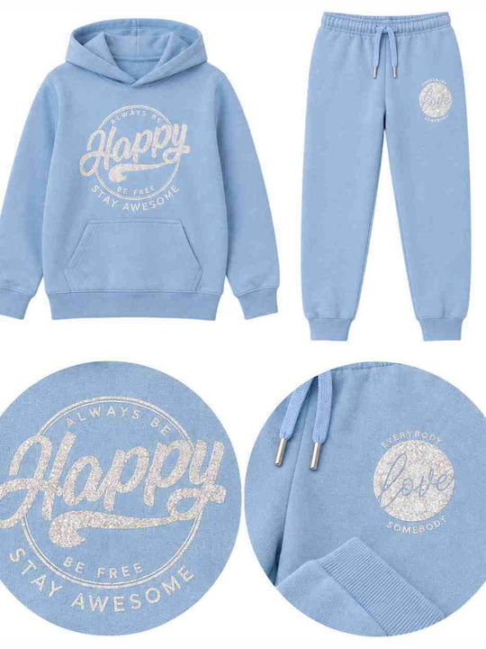 Kinder Sweatpants Set Mit Bluse Hellblau