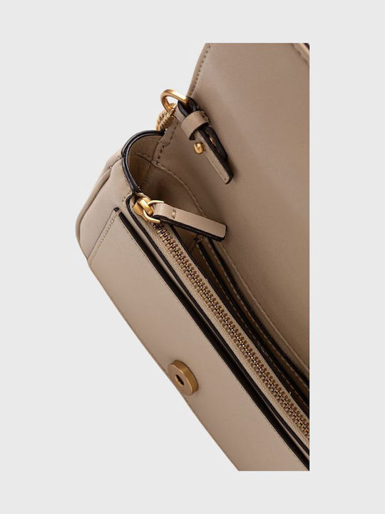 Love Pocket Leather Women's Flap Bag Beige