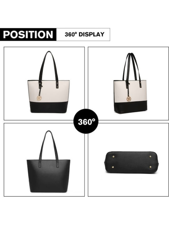 Set Leather Women's Tote Bag Black