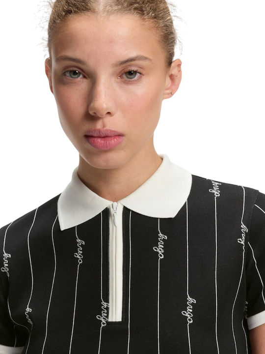 Bluza Damă Polo Mâneci Scurte Cu Dungi Multicolor