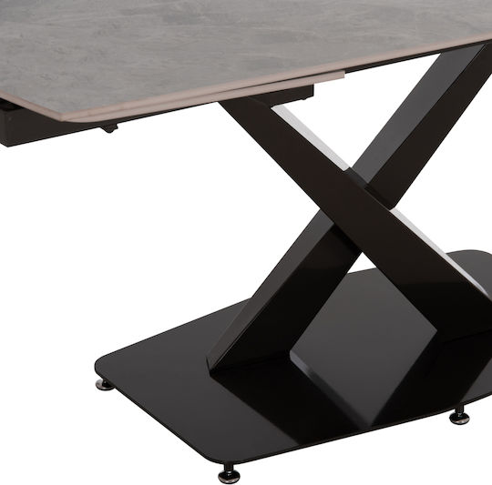 Hoku Esszimmer- und Küchentisch Ausziehbar mit Keramik Oberflächen Grau 240(+75)×90×75cm