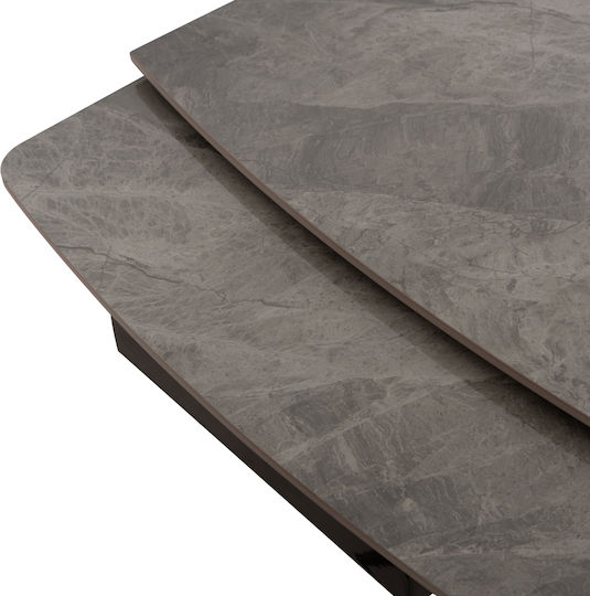 Hoku Esszimmer- und Küchentisch Ausziehbar mit Keramik Oberflächen Grau 240(+75)×90×75cm