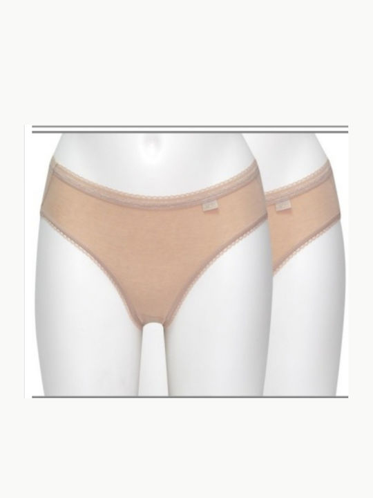 Βαμβακερά Дамско Слип 2Pack Бежови