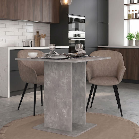 Allos Square Kitchen Table Wooden Grey Concrete 75x75x77cm