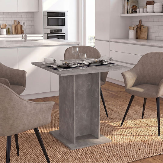 Allos Square Kitchen Table Wooden Grey Concrete 75x75x77cm