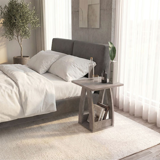 Deros Wooden Grey Bedside Table 45x45x56cm
