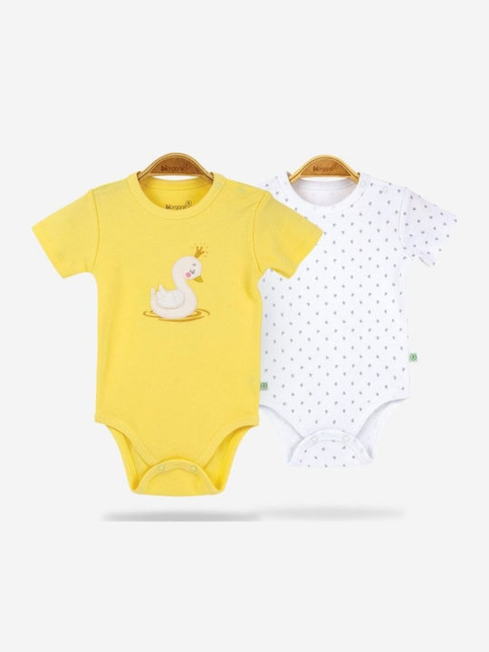 Biorganic Baby Bodysuit Set Short-Sleeved Multicolour 2pcs