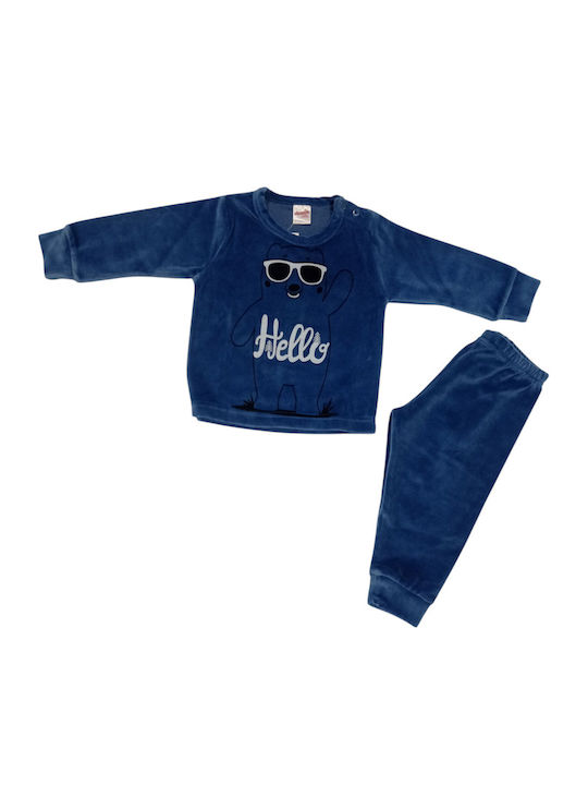 Minerva Kids' Pajamas Winter Velvet Blue