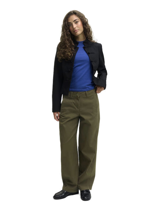 Kira Women's Fabric Trousers Khaki