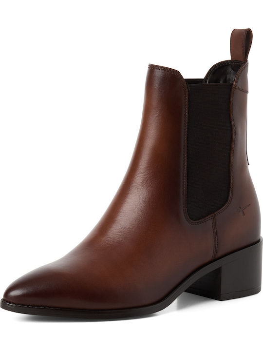 Leder Damen Chelsea Stiefeletten Braune