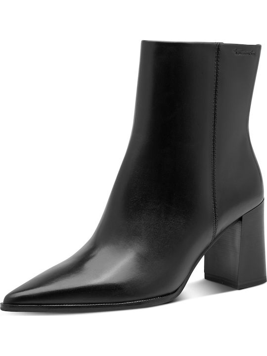 Leder Damen Stiefeletten Schwarz