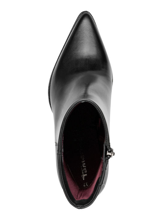 Leder Damen Stiefeletten Schwarz