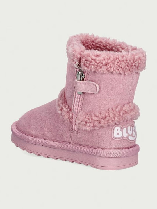 Anatomische Kinderstiefel Schnee mit Reissverschluss Rosa