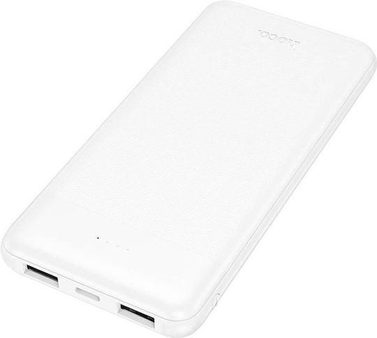 Hoco J153 Външна батерия 10000mAh 10W с 2 USB-A изходни порта Бяла