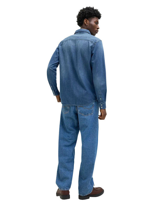 Jack & Jones Τζιν Πουκάμισο Slim-Fit Medium Blue Den Blue