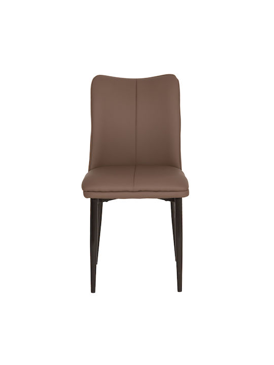 Namis Dining Chairs with Faux Leather Upholstery Brown 2pcs 45x55x85cm