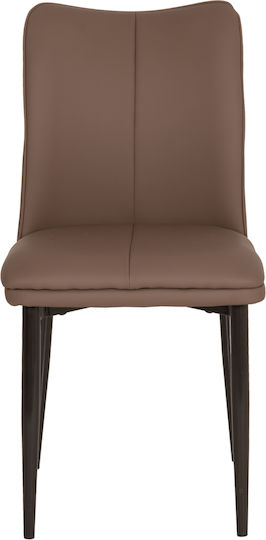 Namis Dining Chairs with Faux Leather Upholstery Brown 2pcs 45x55x85cm