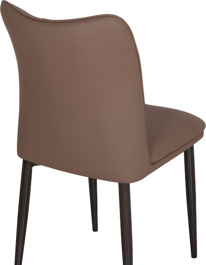 Namis Dining Chairs with Faux Leather Upholstery Brown 2pcs 45x55x85cm