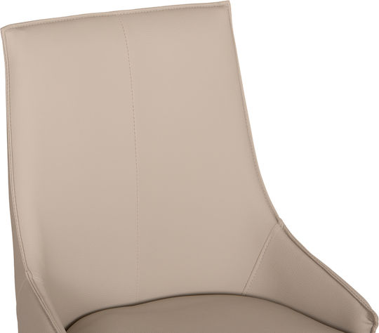 Nordik Dining Chairs with Leatherette Upholstery Cream 2pcs 47x50x86cm