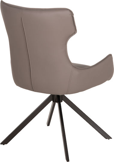 Kira Dining Armchairs with Leatherette Upholstery Grey 2 pcs 56x60x85 cm